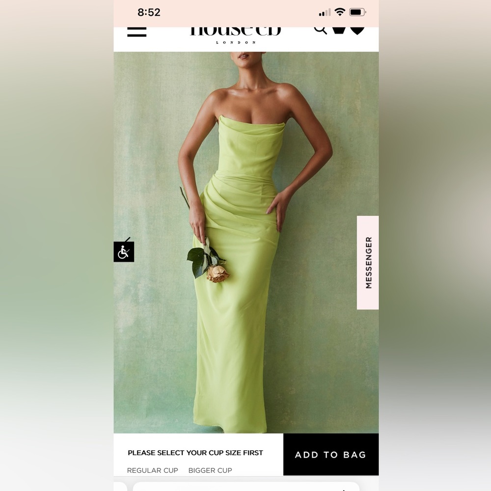 House of CB Adrienne Dress Lime Green XS